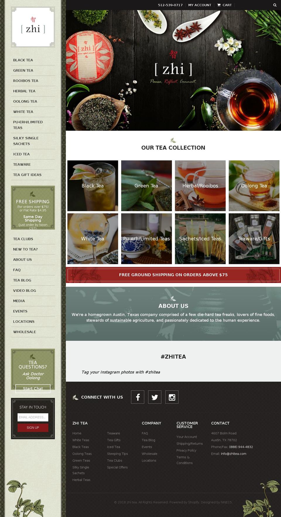 zhitea.com shopify website screenshot