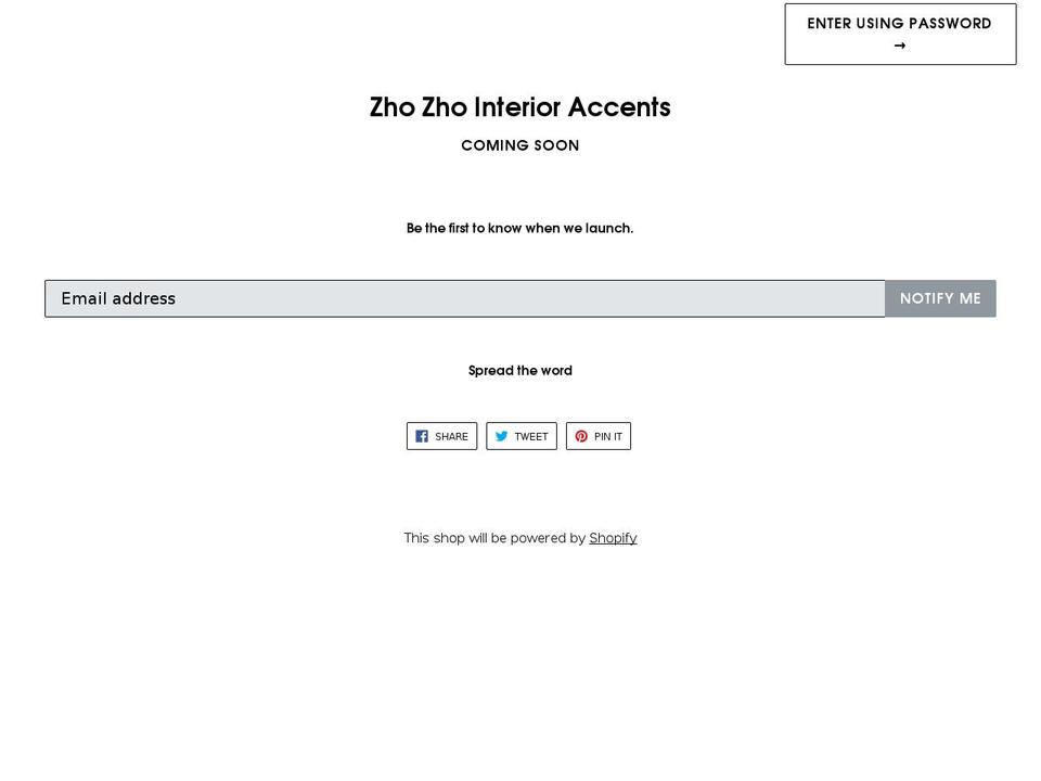 zhozhoaccents.com — Shopify storefront screenshot