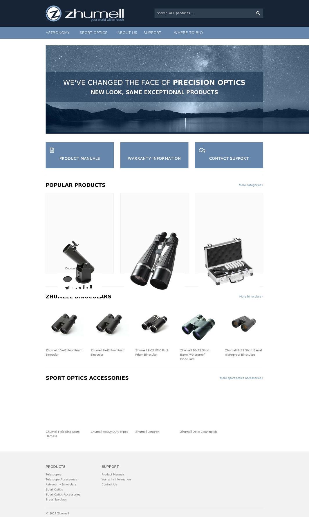 zhumell.com shopify website screenshot