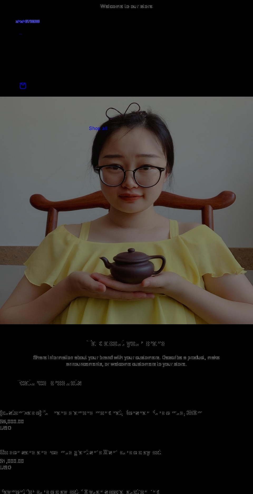 zhzh.shop shopify website screenshot