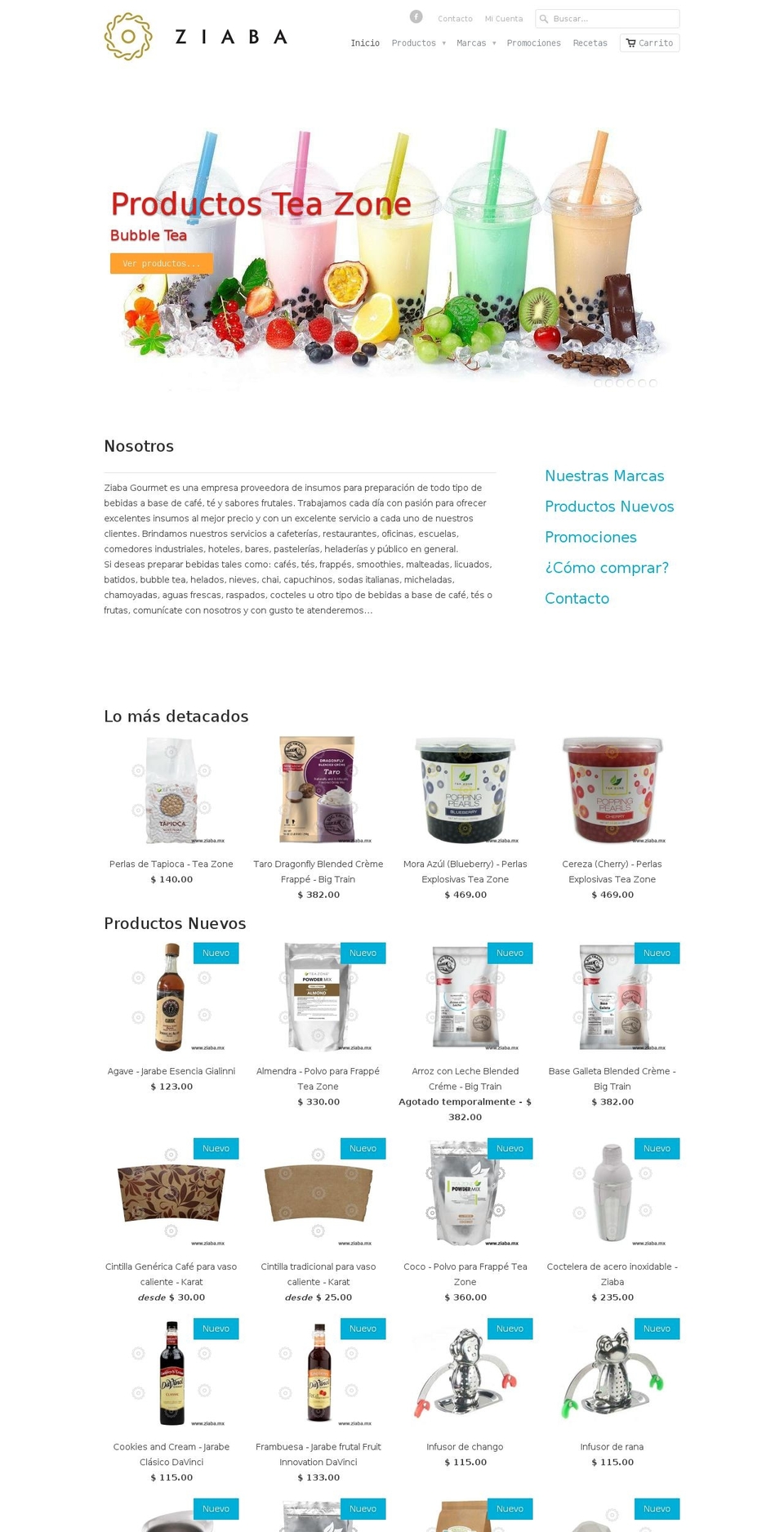 ziaba.mx shopify website screenshot