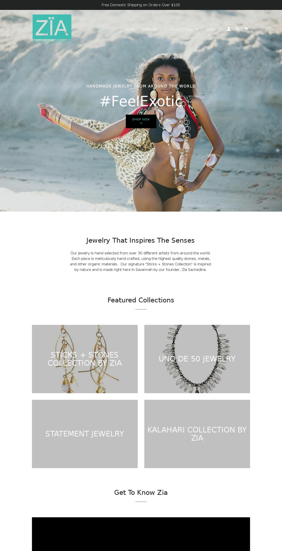 ziacouture.com shopify website screenshot