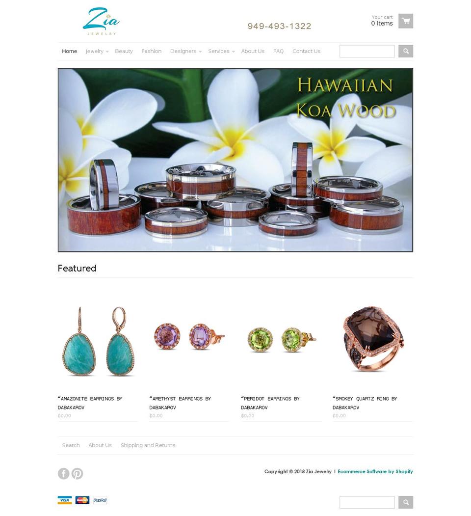 ziajewelrysanjuancap.com shopify website screenshot