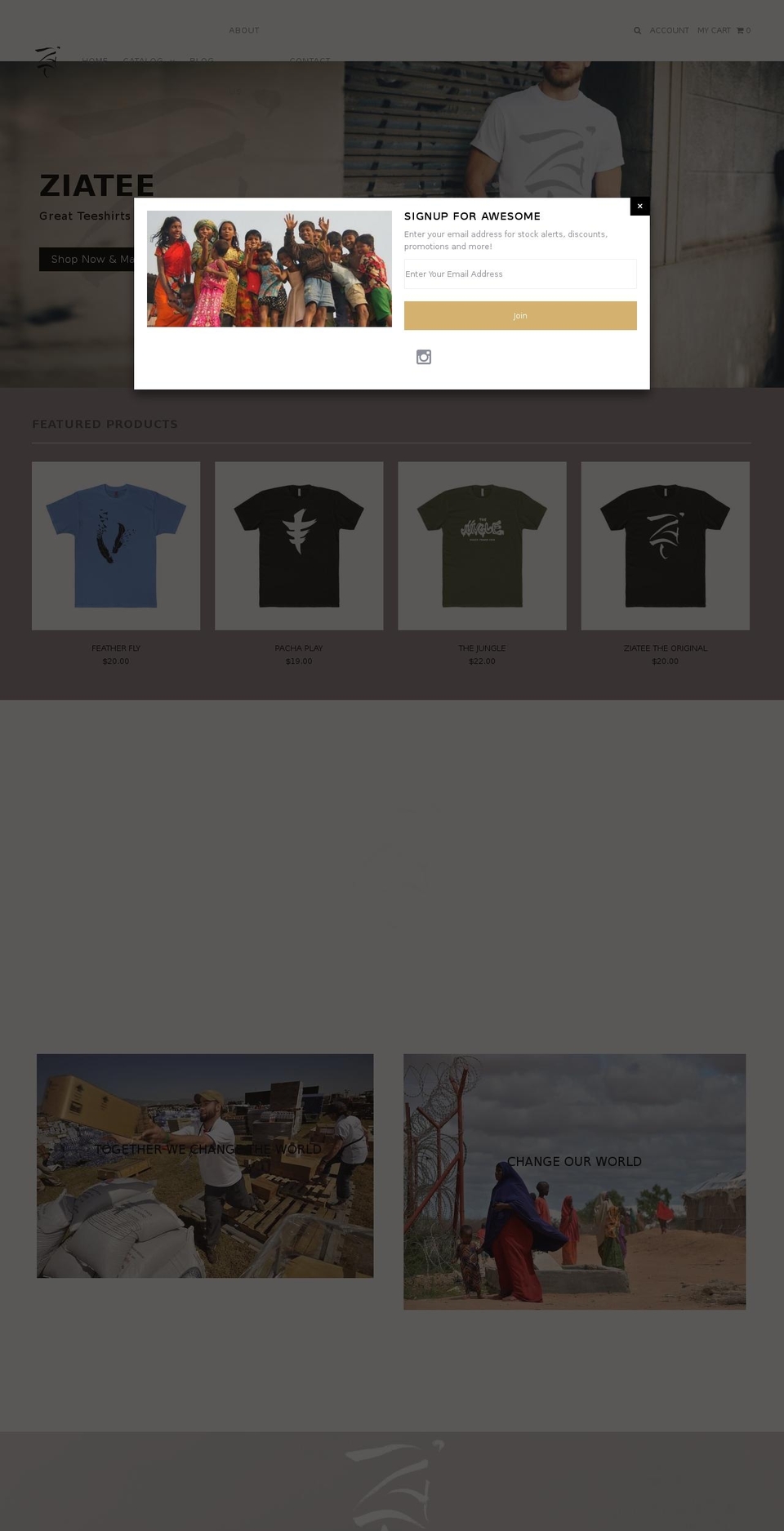 ziatee.com — Shopify storefront screenshot