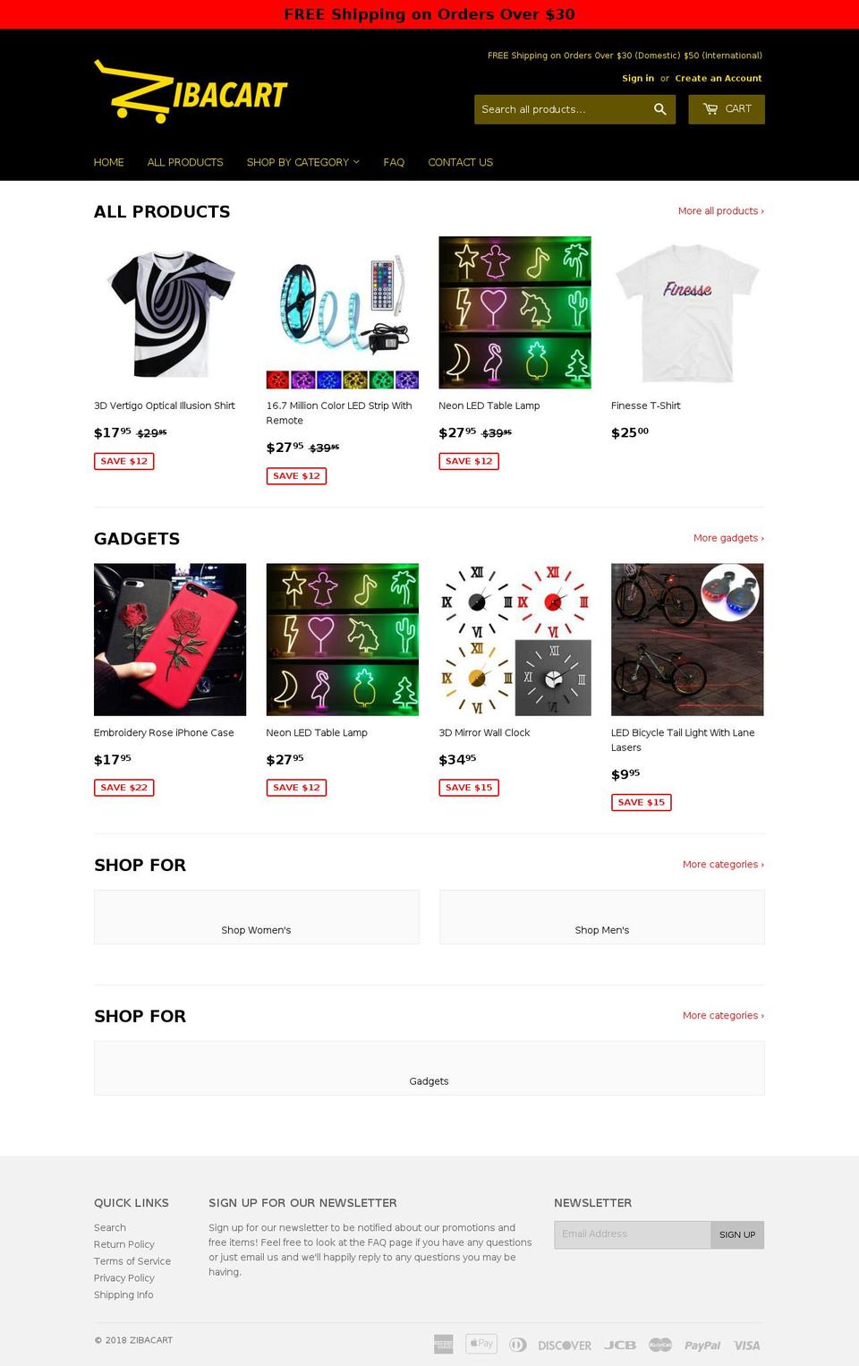 zibacart.com — Shopify storefront screenshot