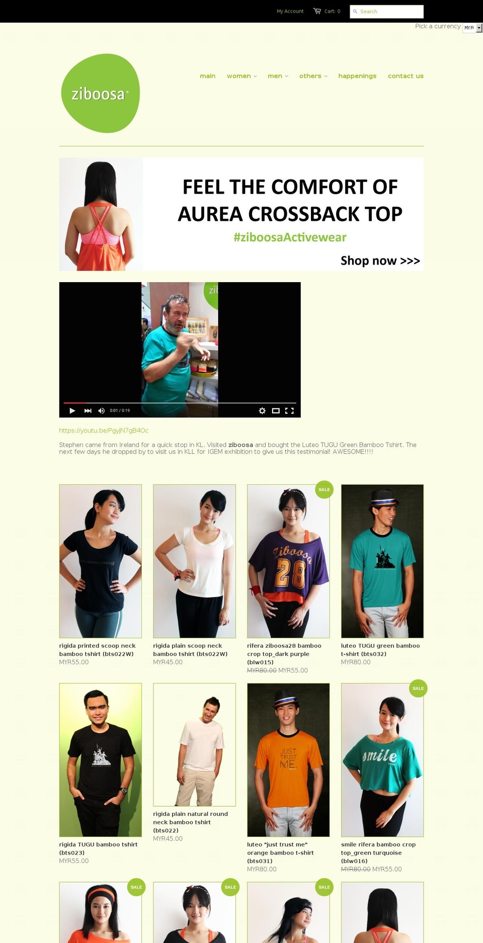 ziboosa.com shopify website screenshot