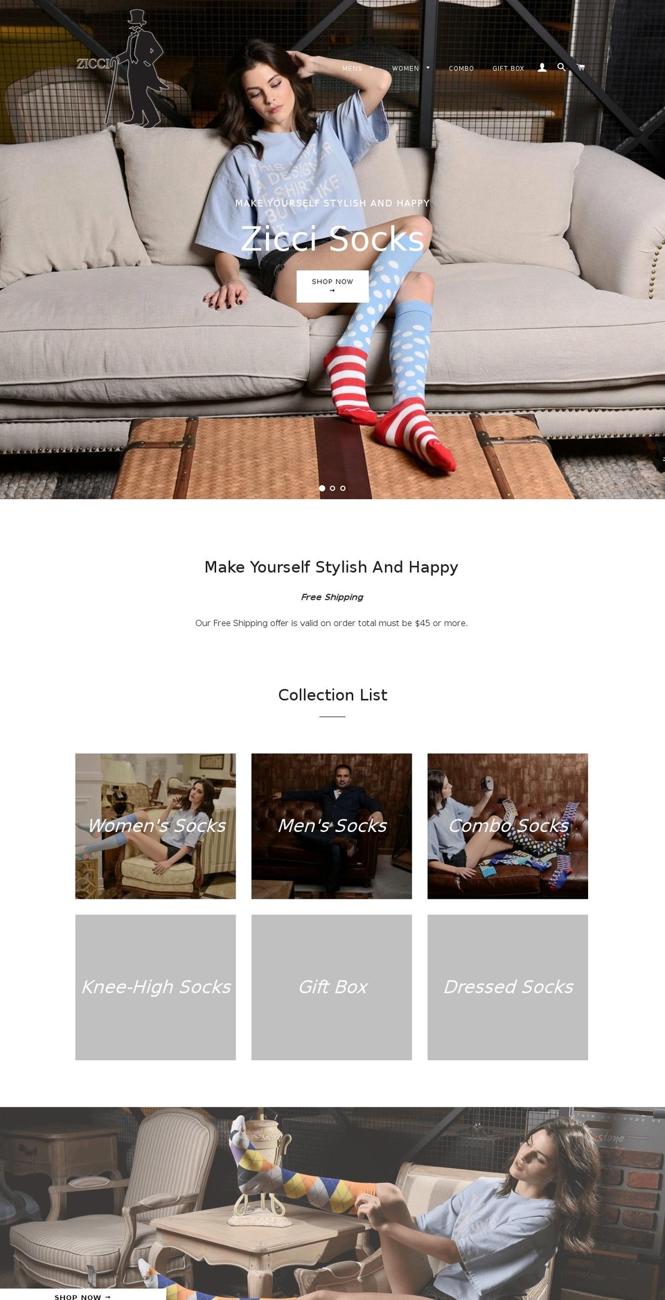 ziccisocks.com shopify website screenshot