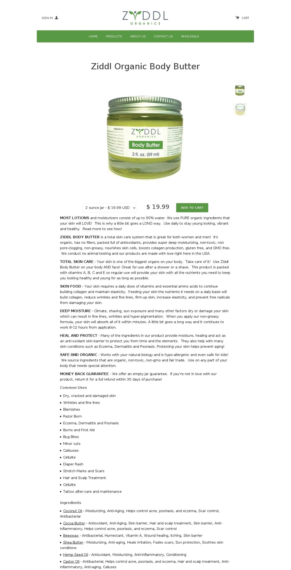ziddl.com shopify website screenshot