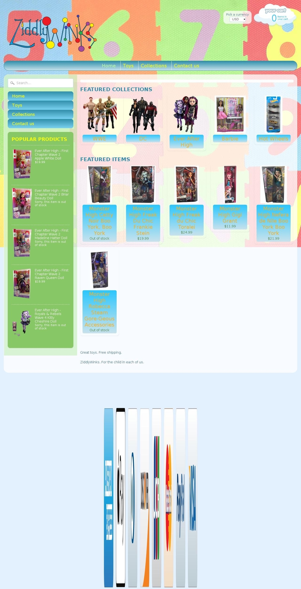ziddlywinks.com shopify website screenshot