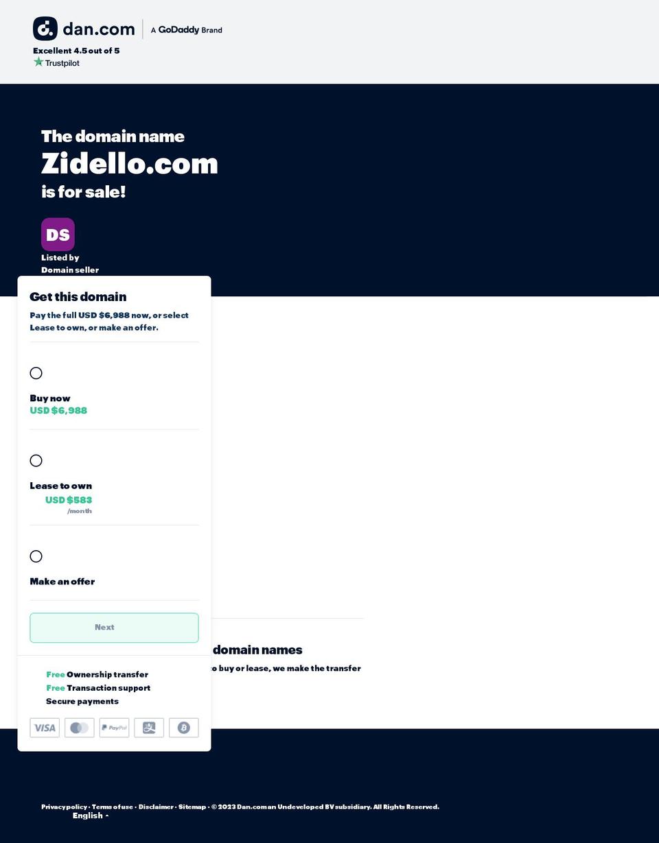 zidello.com — Shopify storefront screenshot