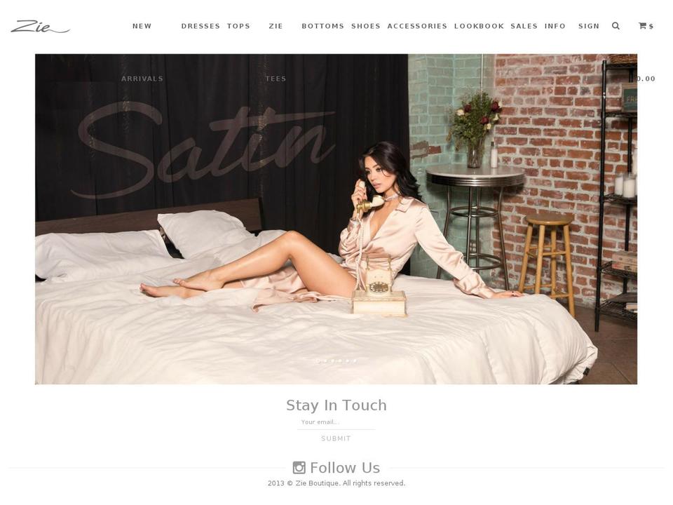 zieboutique.com shopify website screenshot