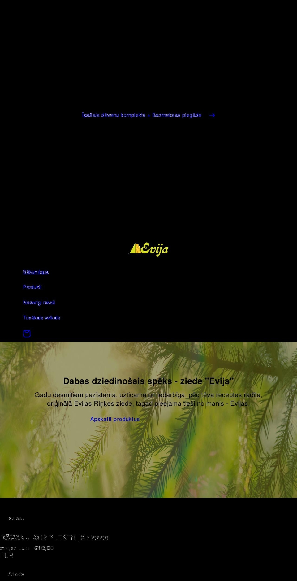 ziedeevija.lv shopify website screenshot