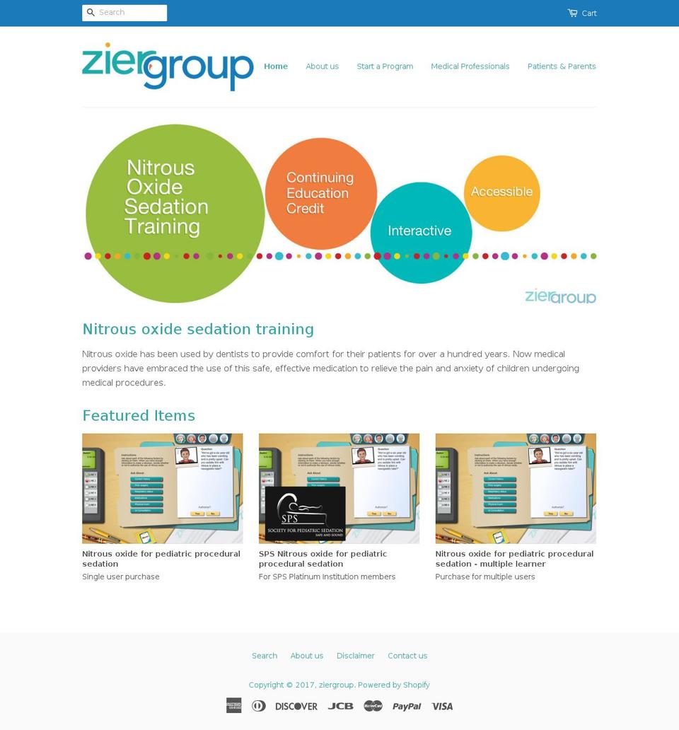 ziergroup.com shopify website screenshot
