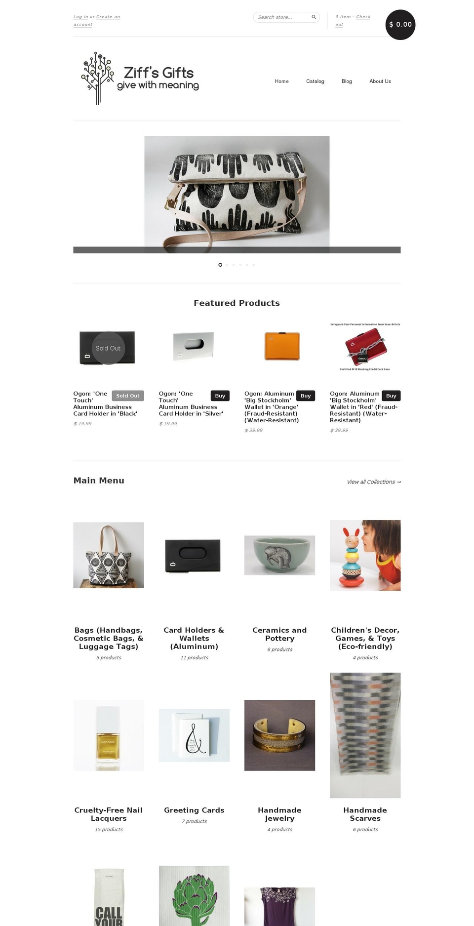 ziffsgifts.com shopify website screenshot