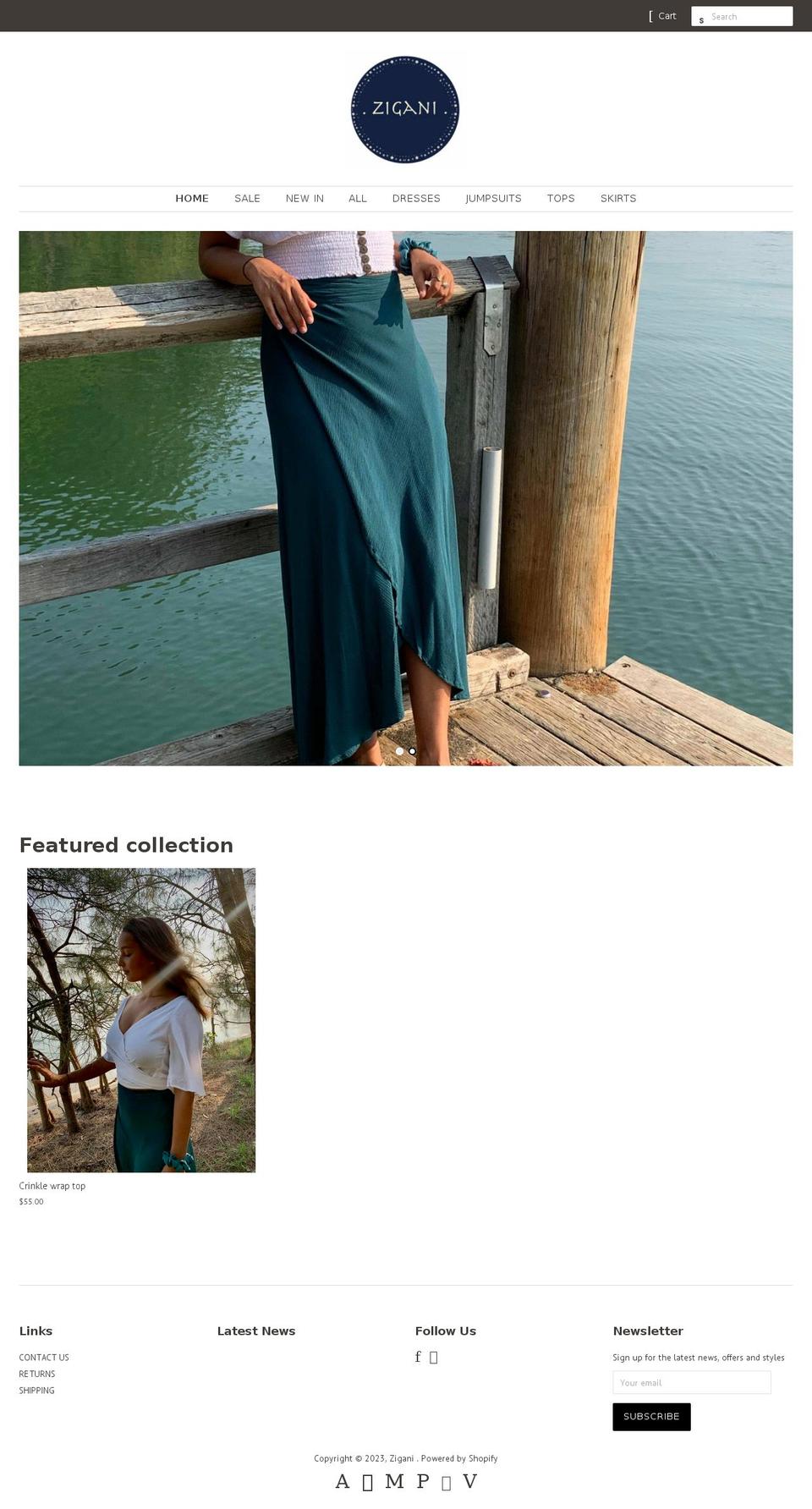 ziganiclothing.com — Shopify storefront screenshot