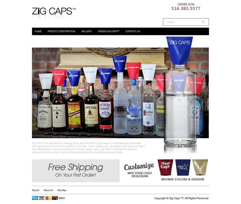 zigcaps.com — Shopify storefront screenshot