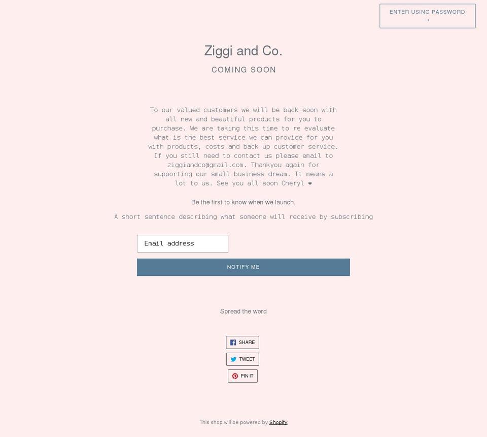ziggiandco.com shopify website screenshot