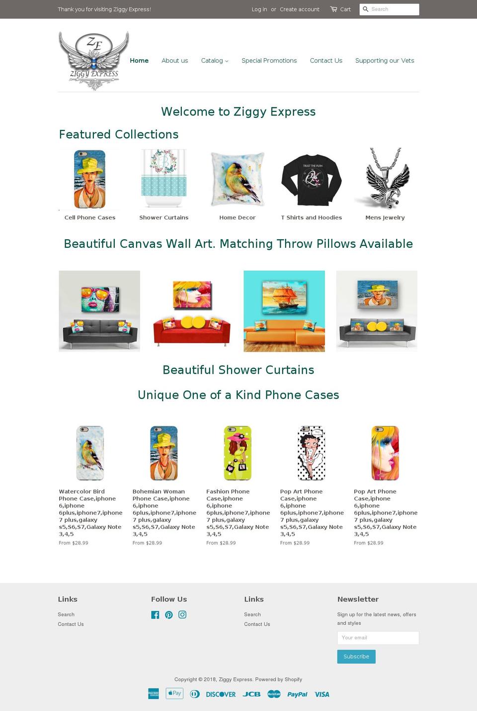 ziggyexpress.com — Shopify storefront screenshot