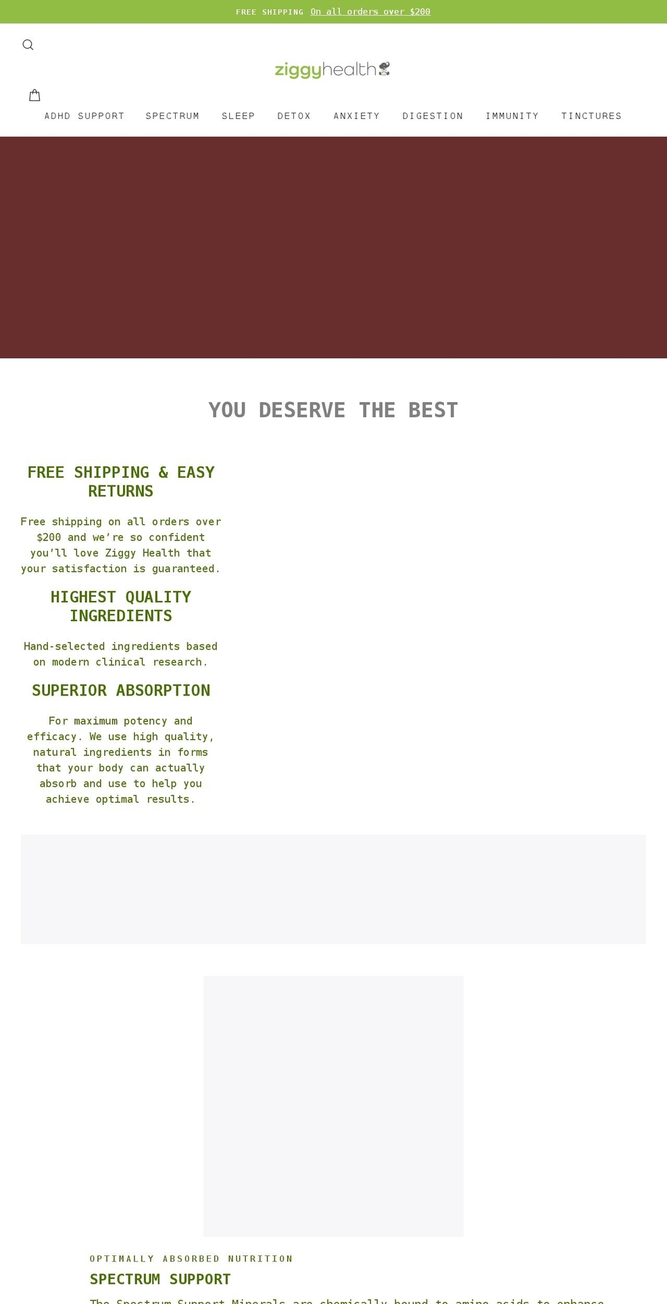 ziggyhealth.com shopify website screenshot