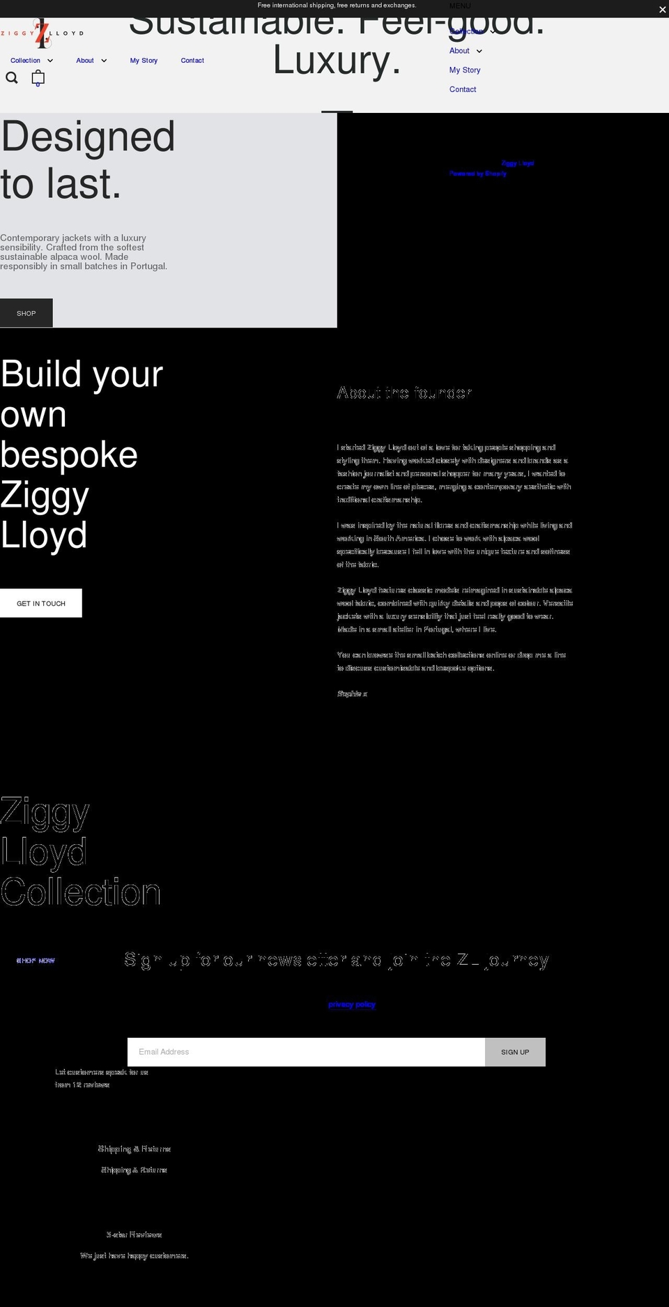 ziggylloyd.com shopify website screenshot