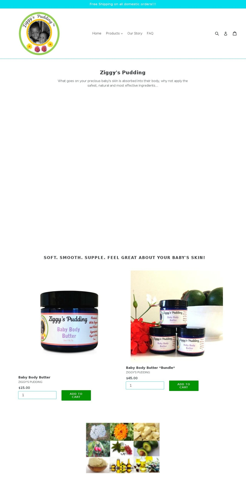 ziggyspudding.com shopify website screenshot