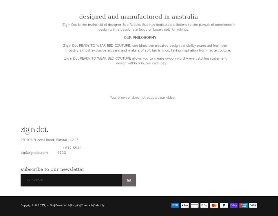zigndot.com shopify website screenshot
