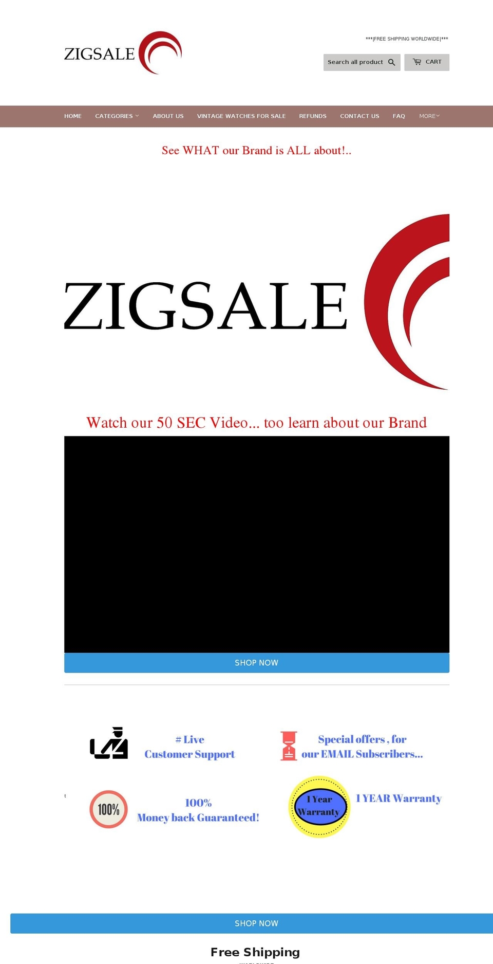 zigsale.com — Shopify storefront screenshot