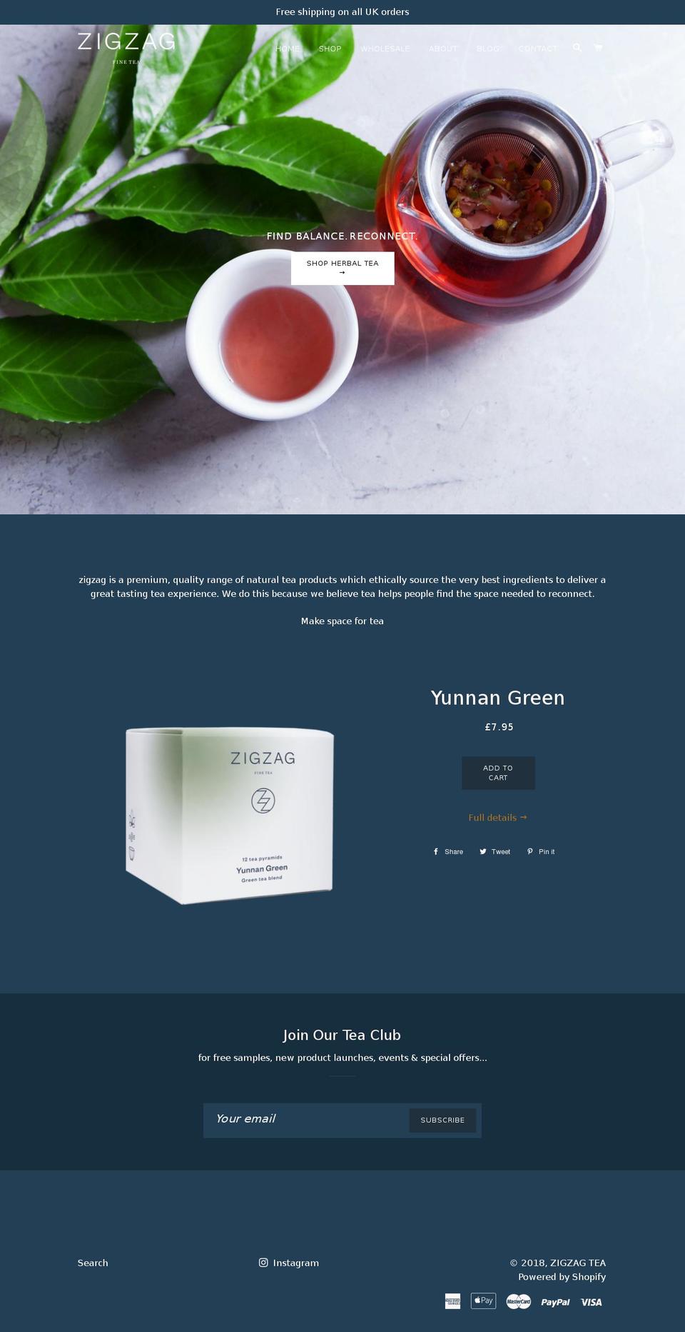 zigzagtea.co.uk shopify website screenshot