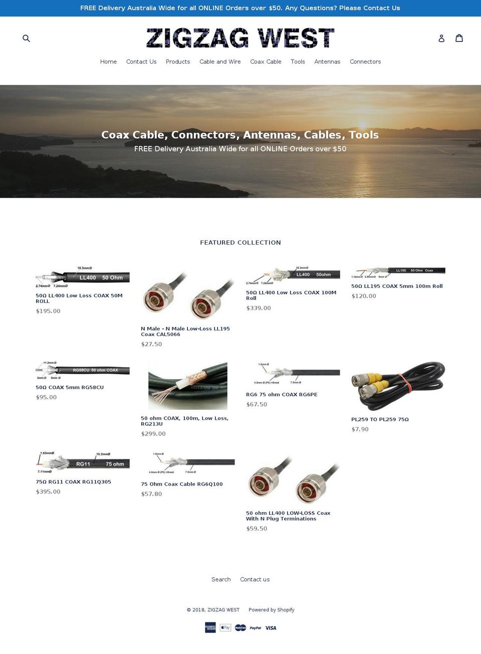 zigzagwest.com — Shopify storefront screenshot