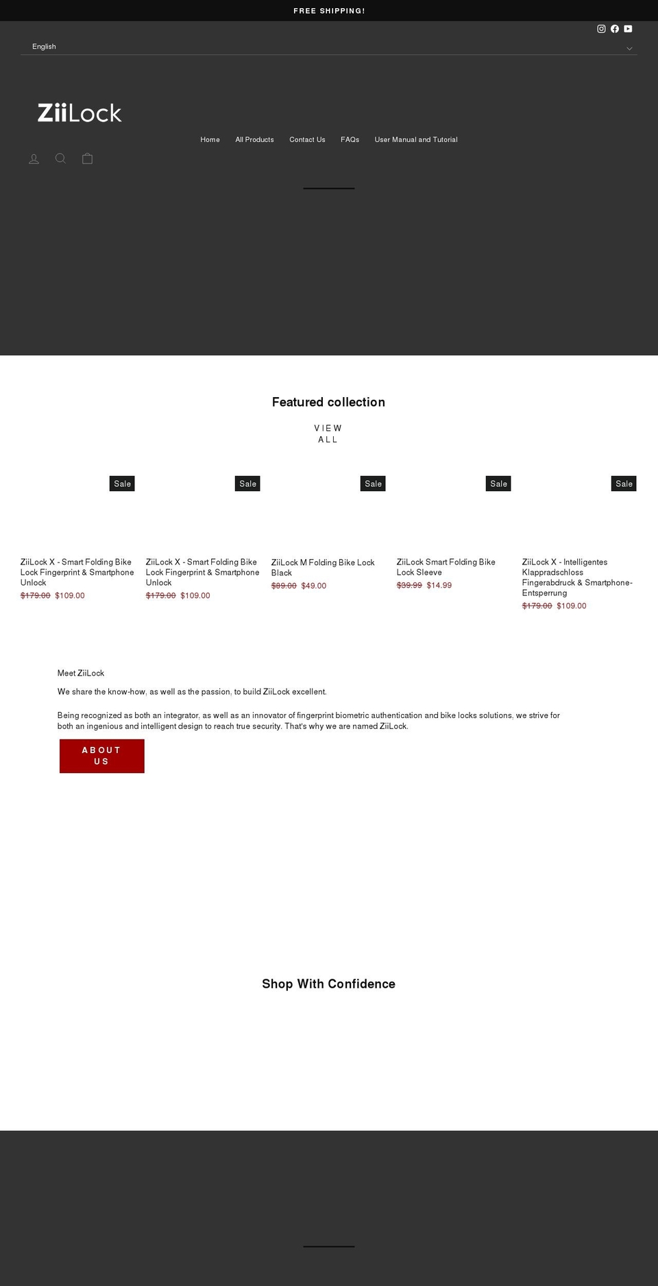 ziilock.com shopify website screenshot