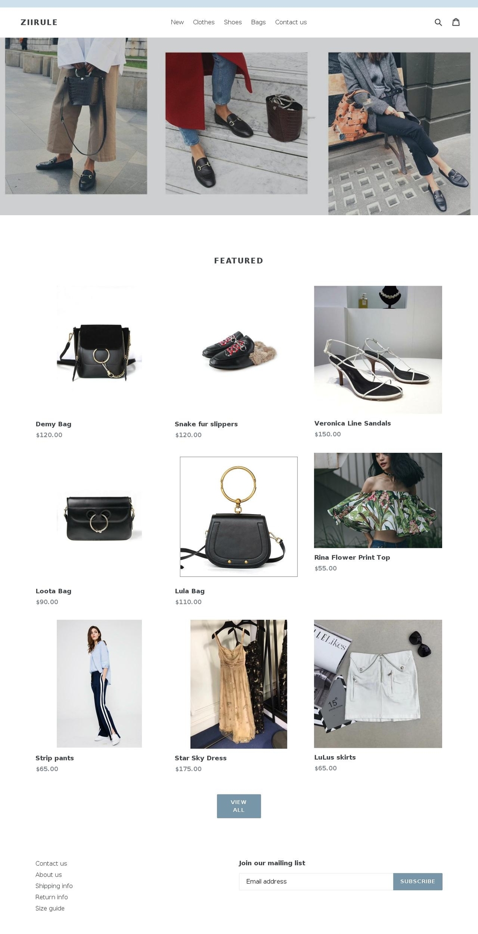 ziirule.com — Shopify storefront screenshot