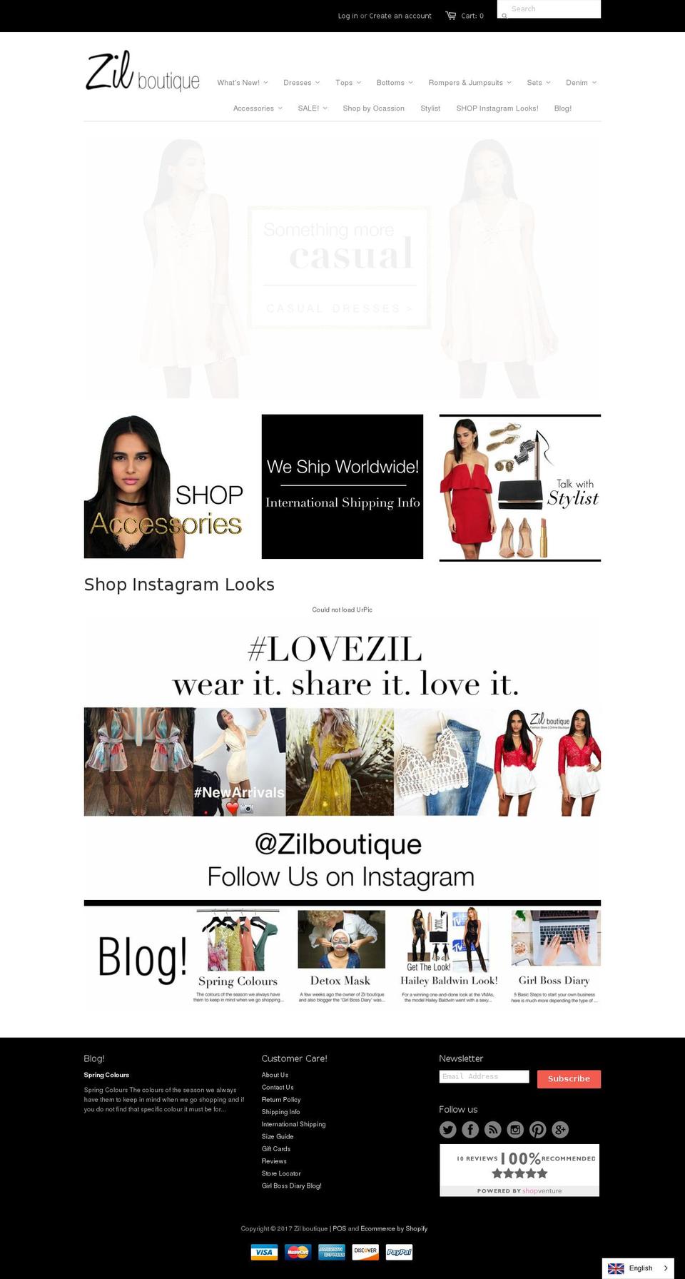 zilboutique.com shopify website screenshot