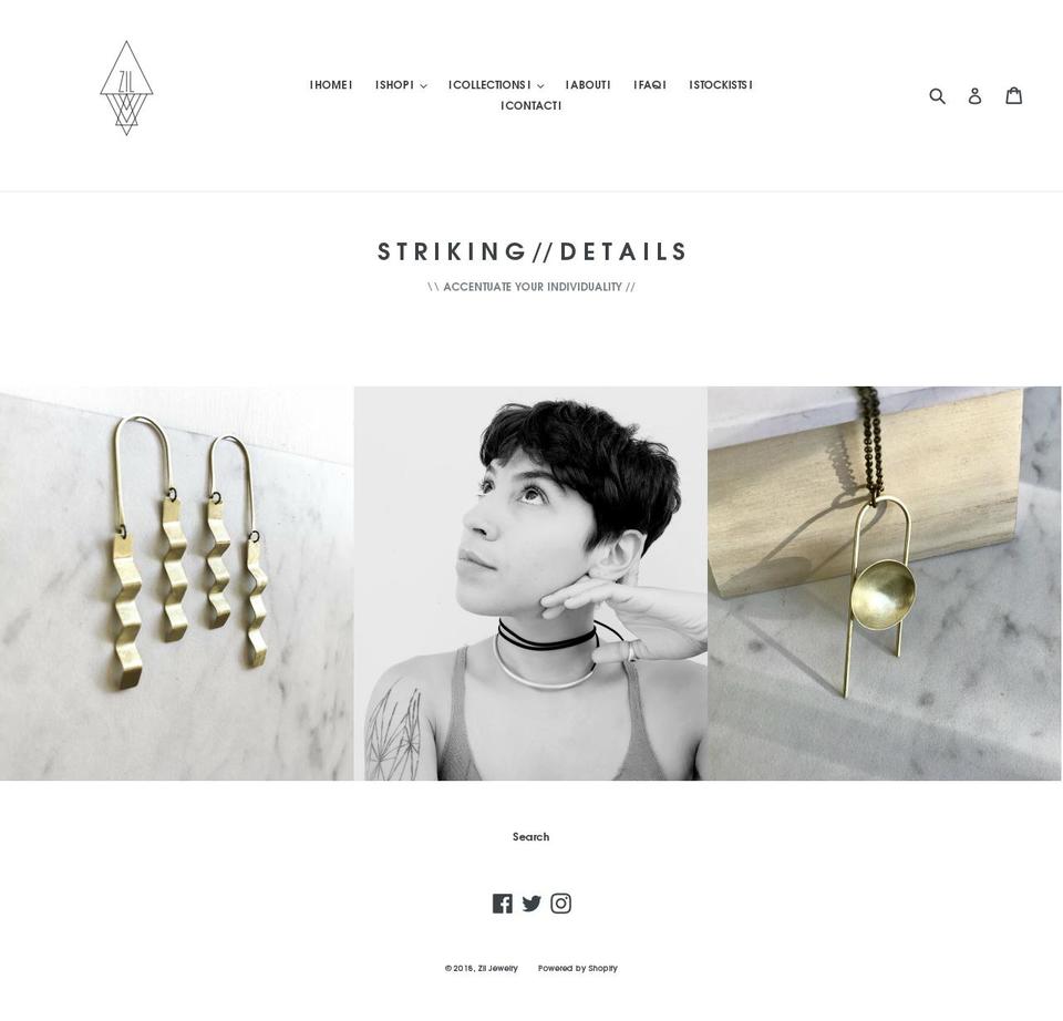 ziljewelry.com shopify website screenshot
