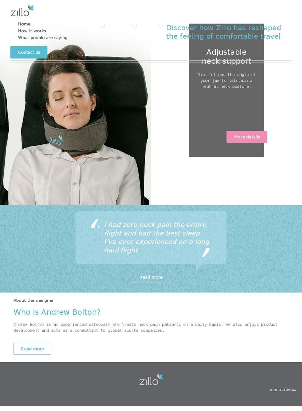 zillopillow.com — Shopify storefront screenshot