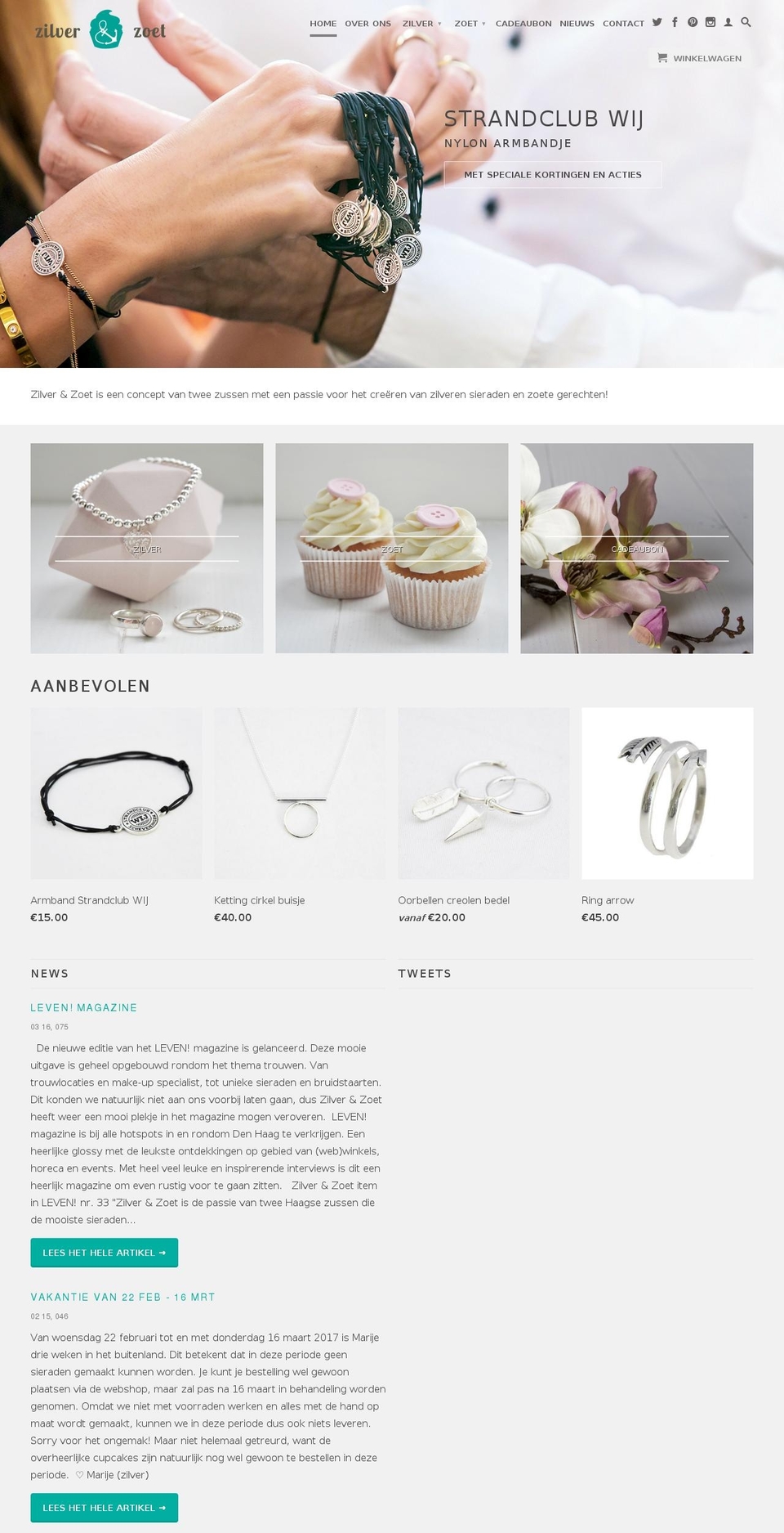 zilverenzoet.nl shopify website screenshot