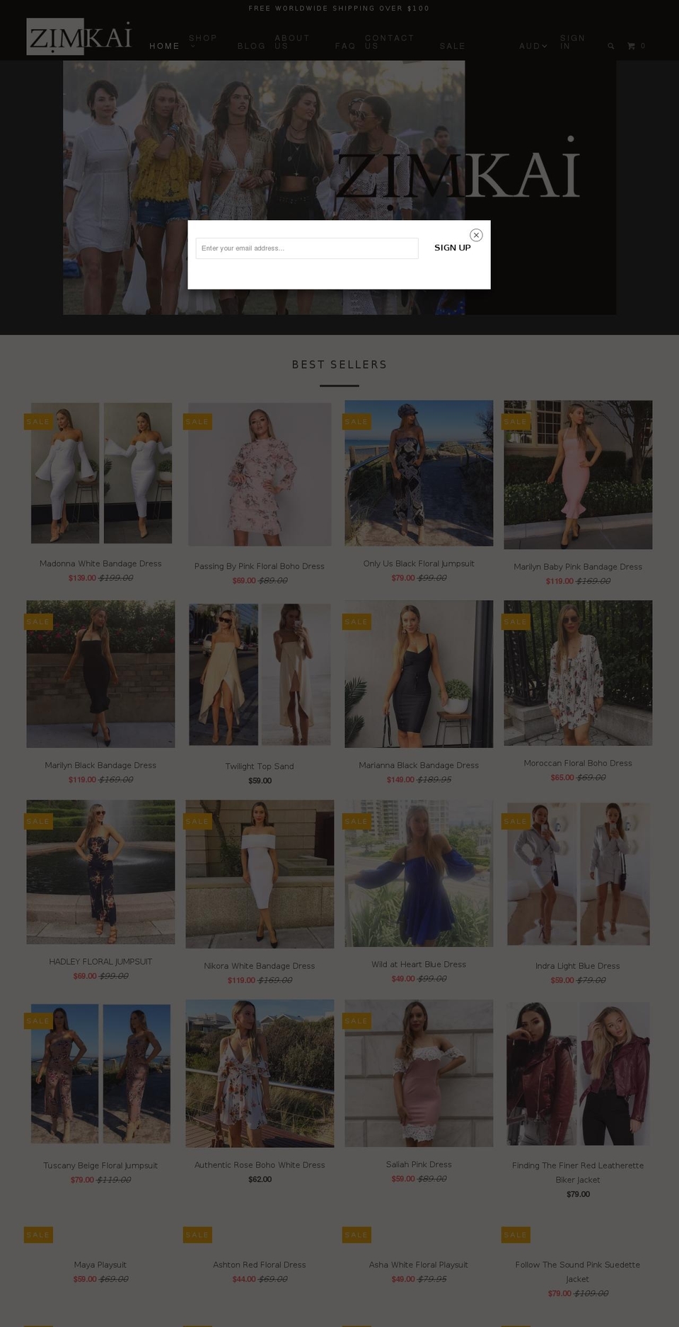 zimkai.com — Shopify storefront screenshot