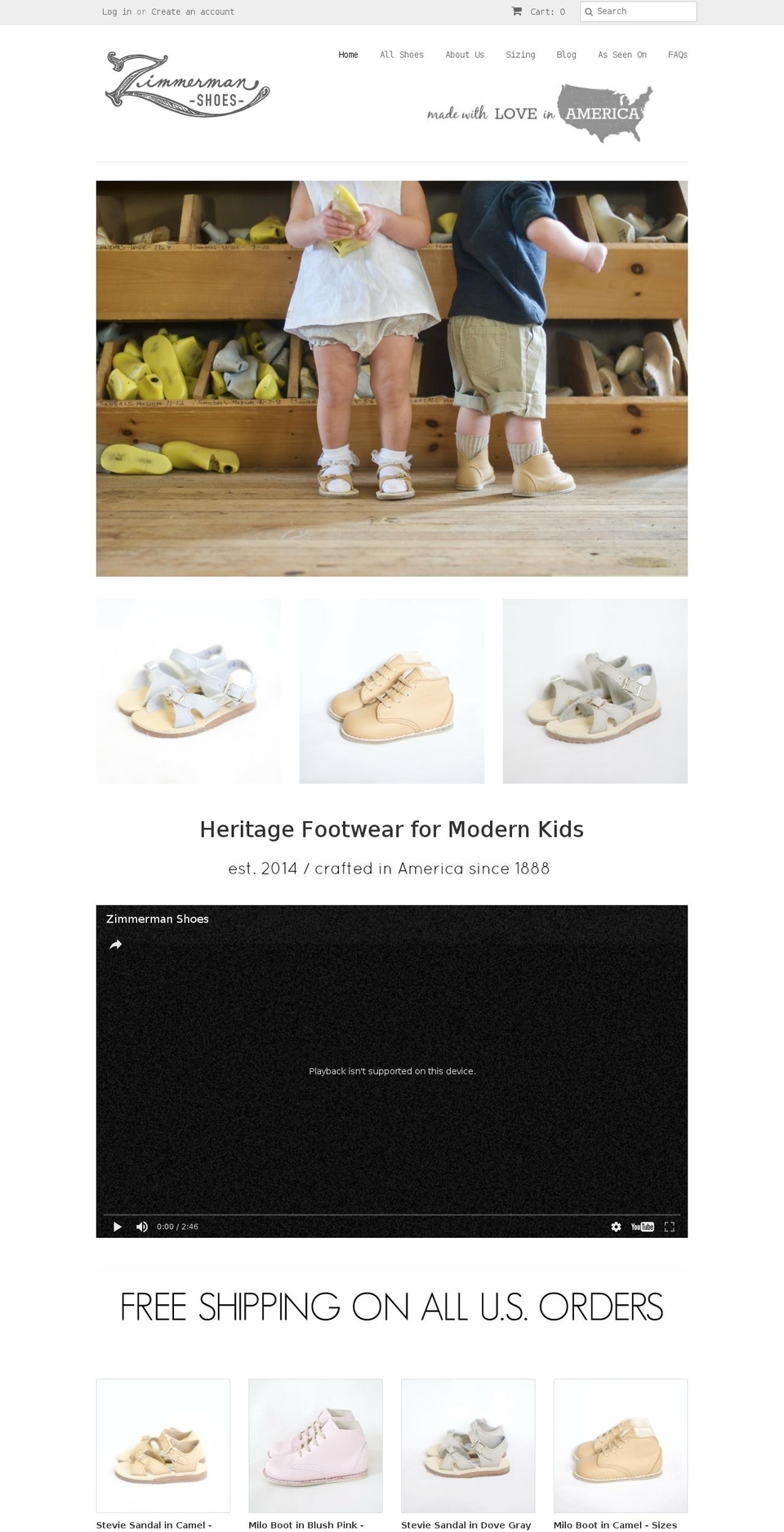 zimmermanshoes.com shopify website screenshot