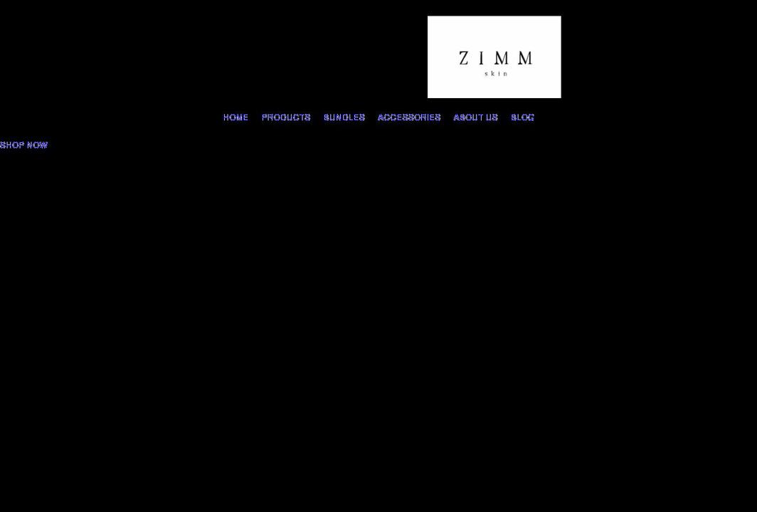 zimmskin.com shopify website screenshot