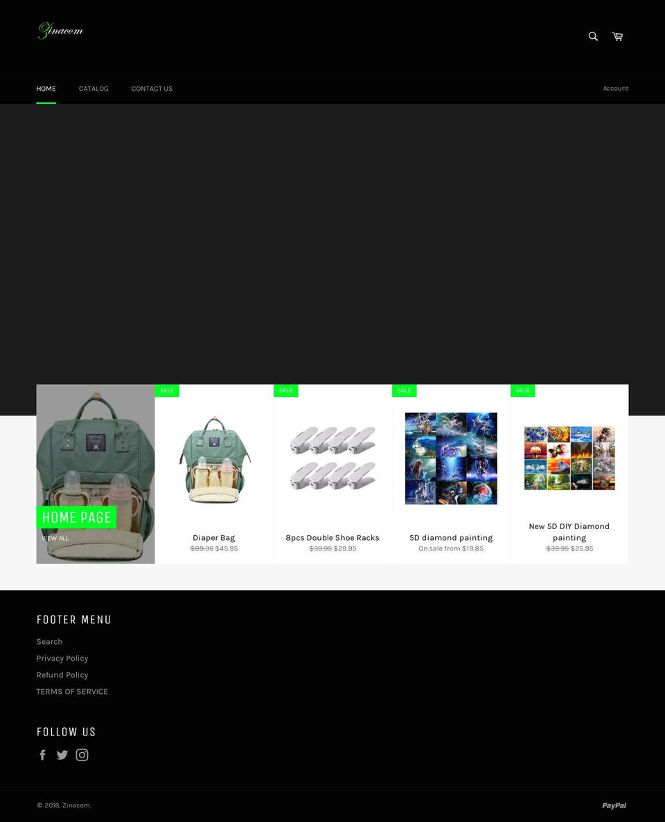 zinacom.com — Shopify storefront screenshot