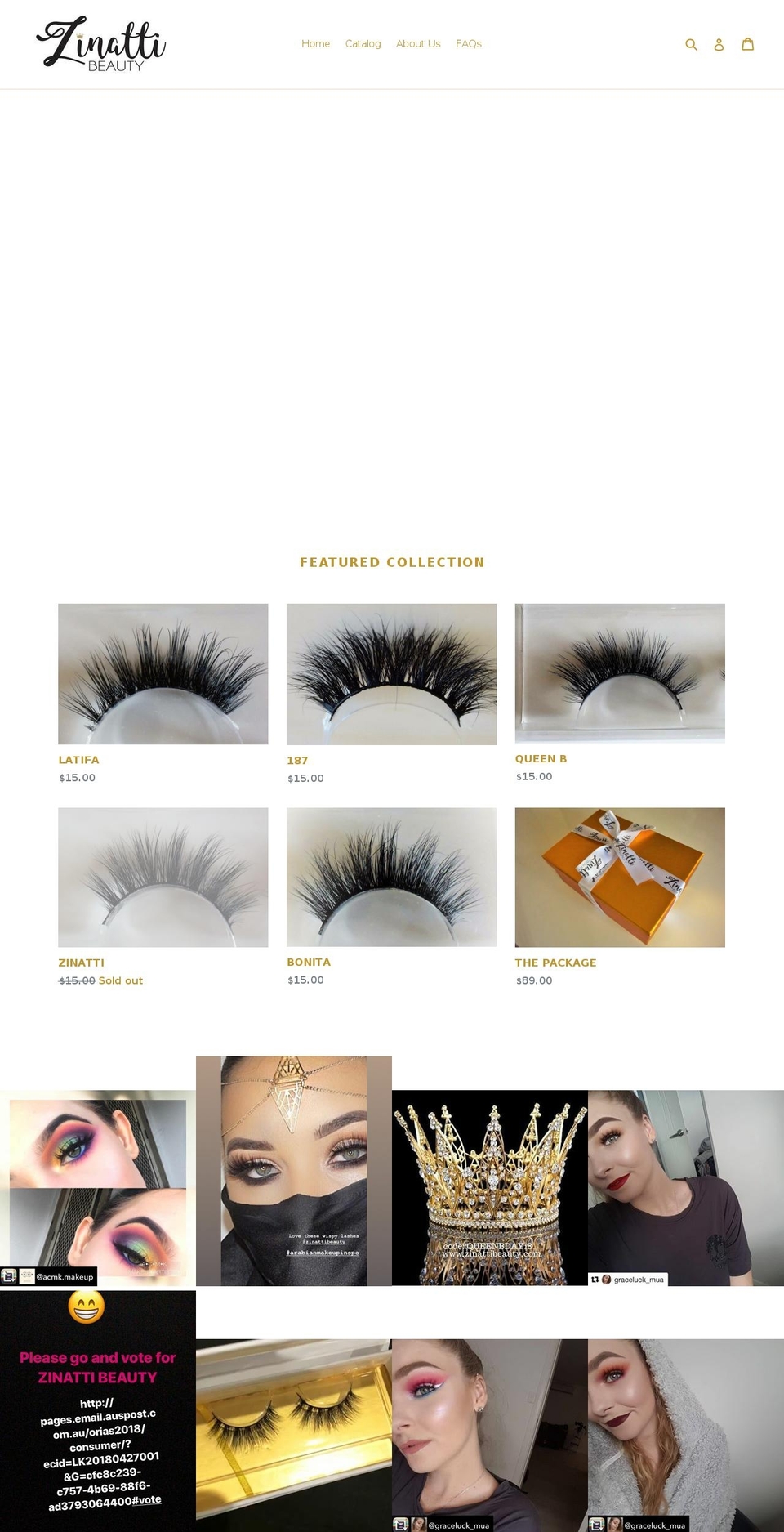 zinattibeauty.com — Shopify storefront screenshot