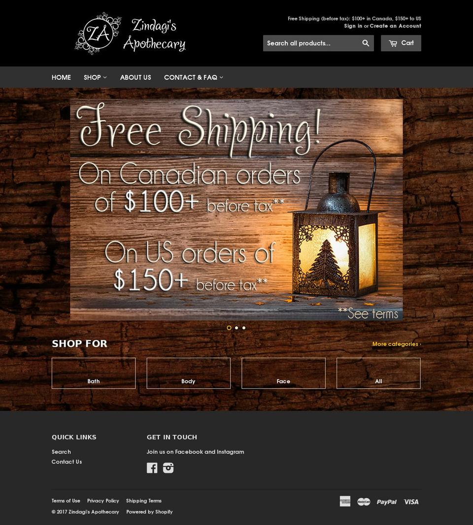 zindagis.com shopify website screenshot