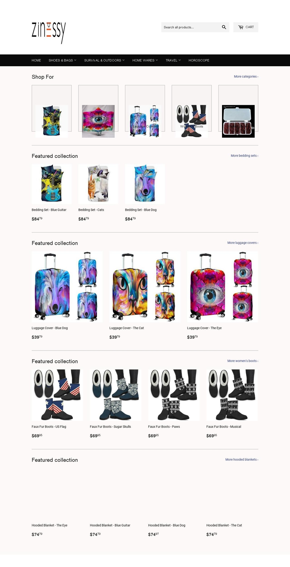 zinessy.com shopify website screenshot