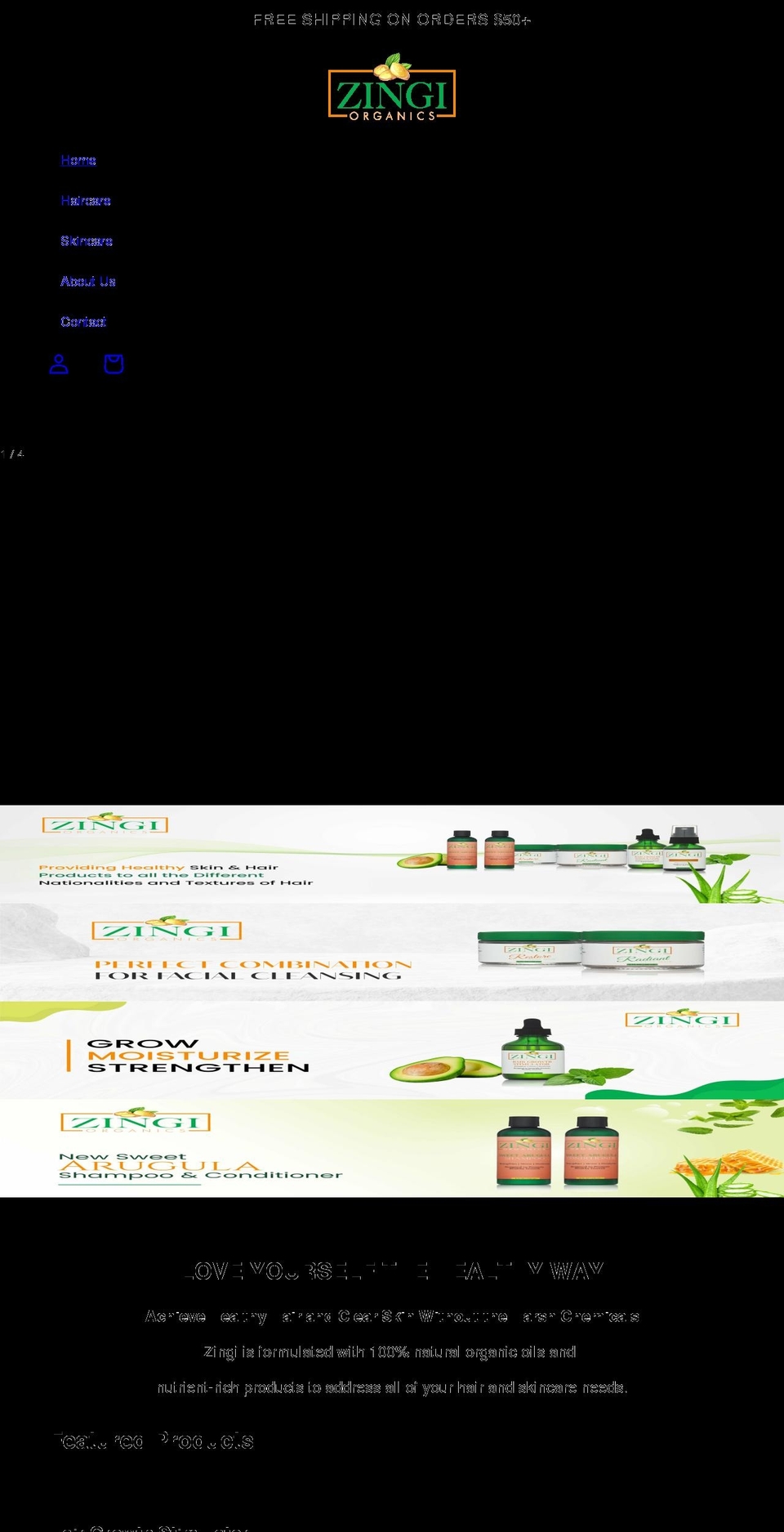 zingiorganics.com shopify website screenshot