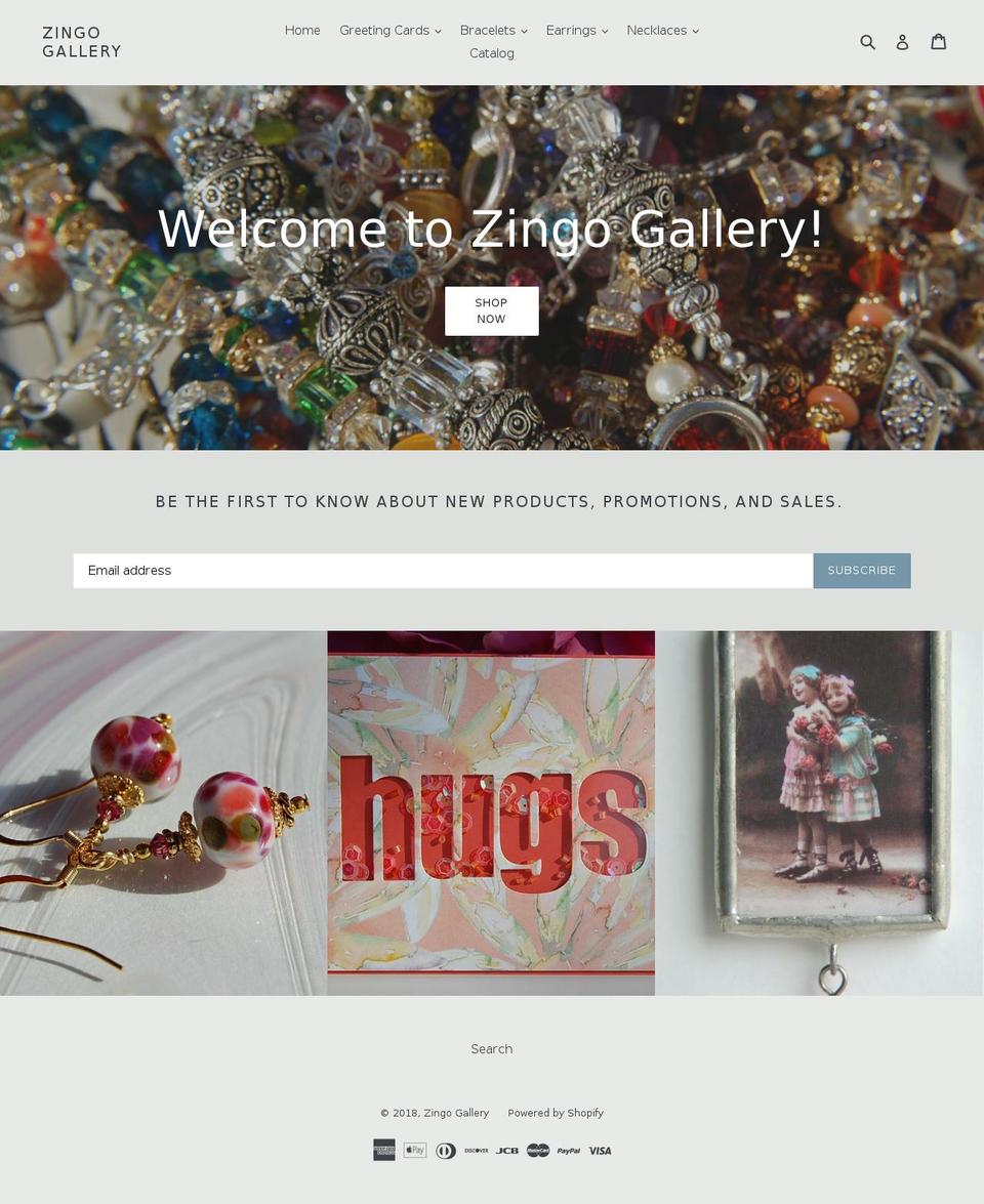 Sterling Shopify theme site example zingogallery.com