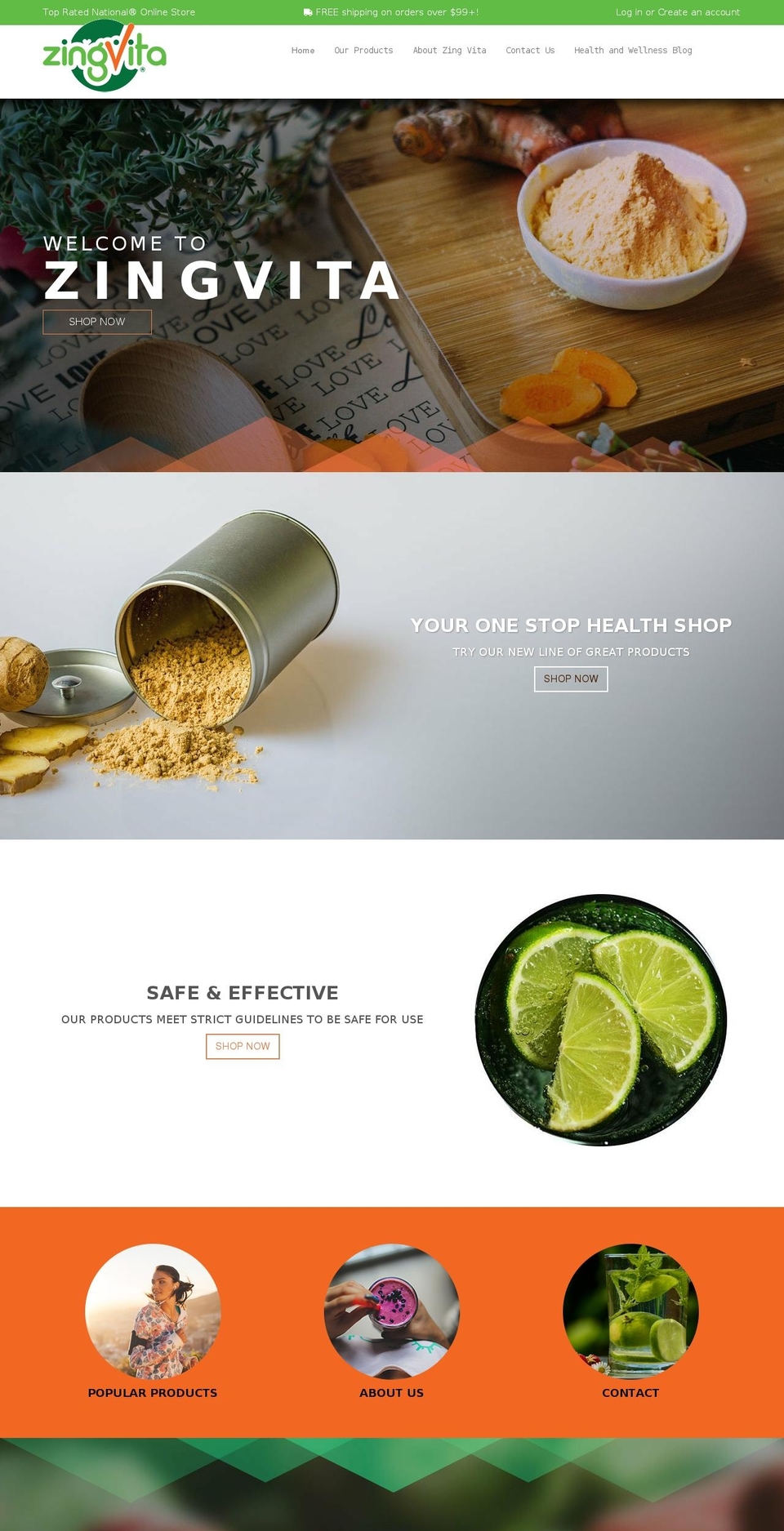 zingvita.com — Shopify storefront screenshot