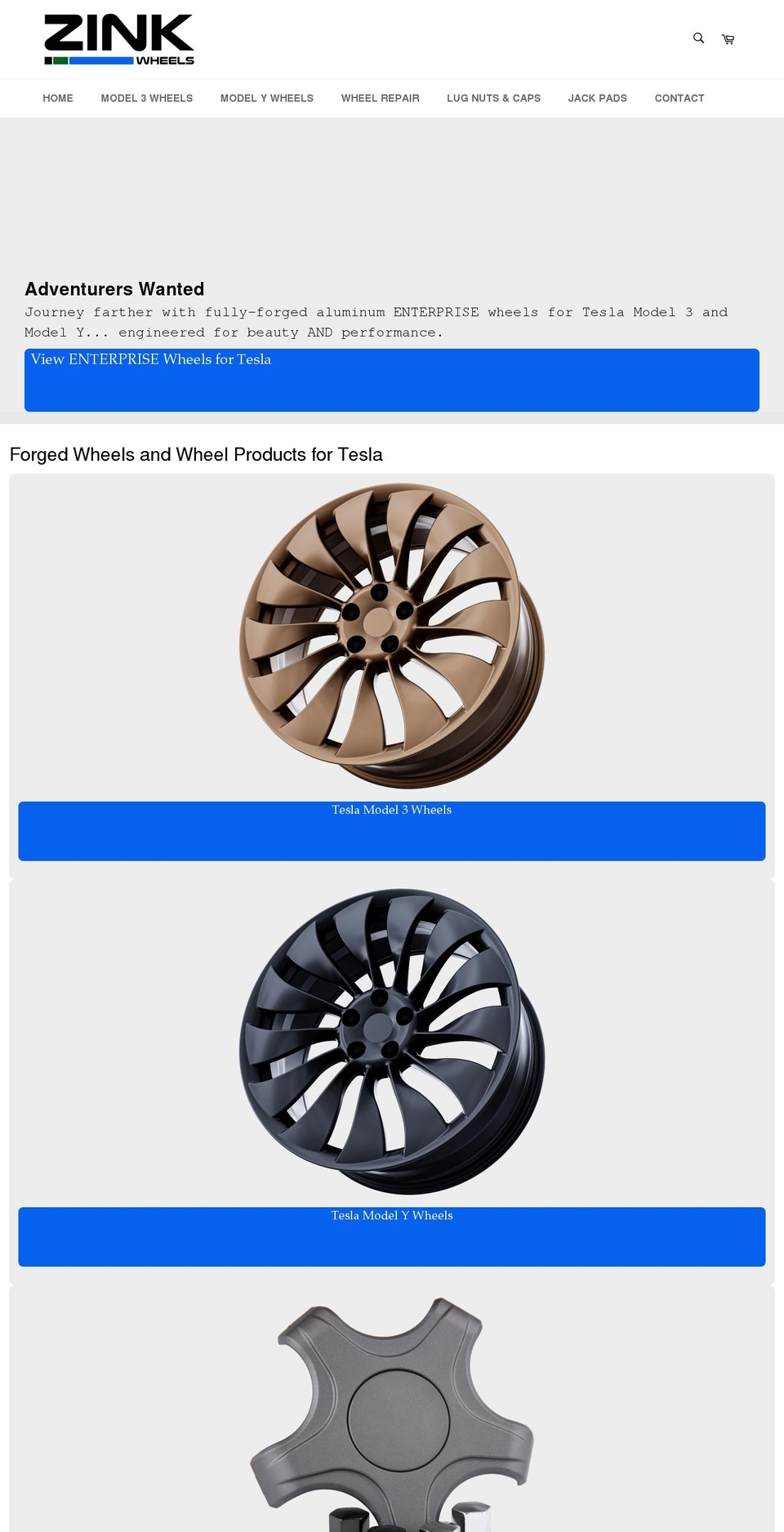 zinkwheels.com shopify website screenshot