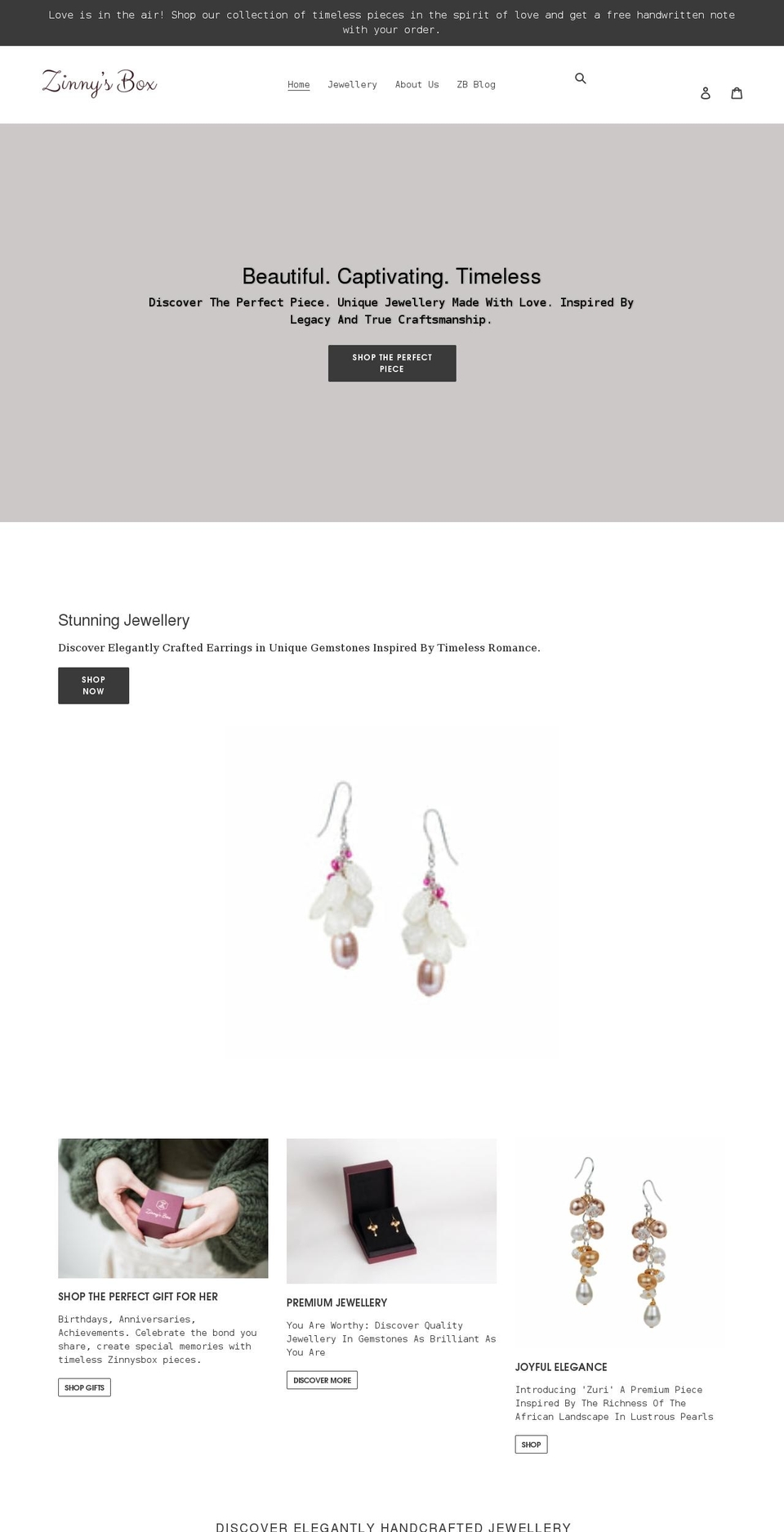 zinnysbox.com shopify website screenshot