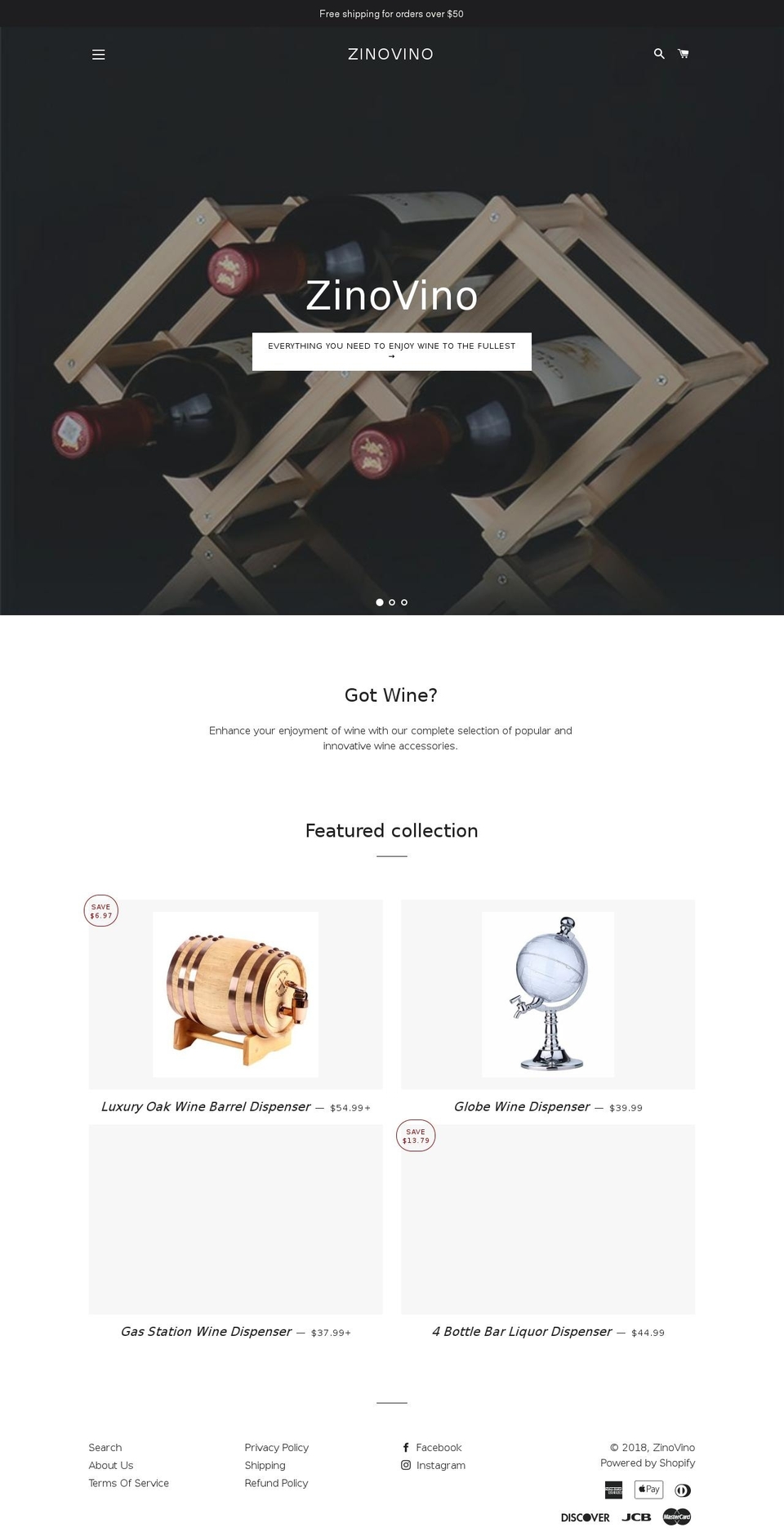 zinovino.com — Shopify storefront screenshot