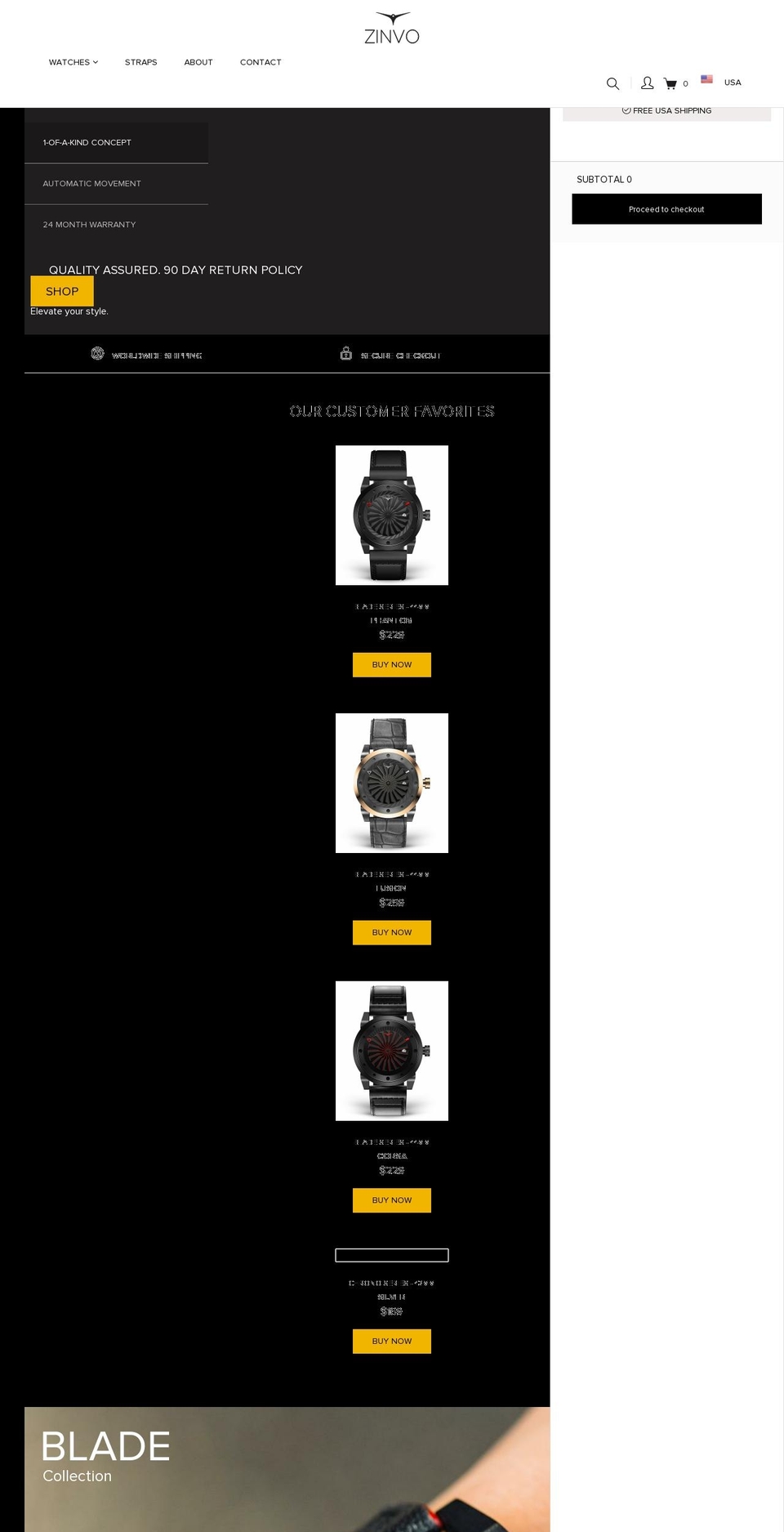 Zinvo Redesign Shopify theme site example zinvowatch.com