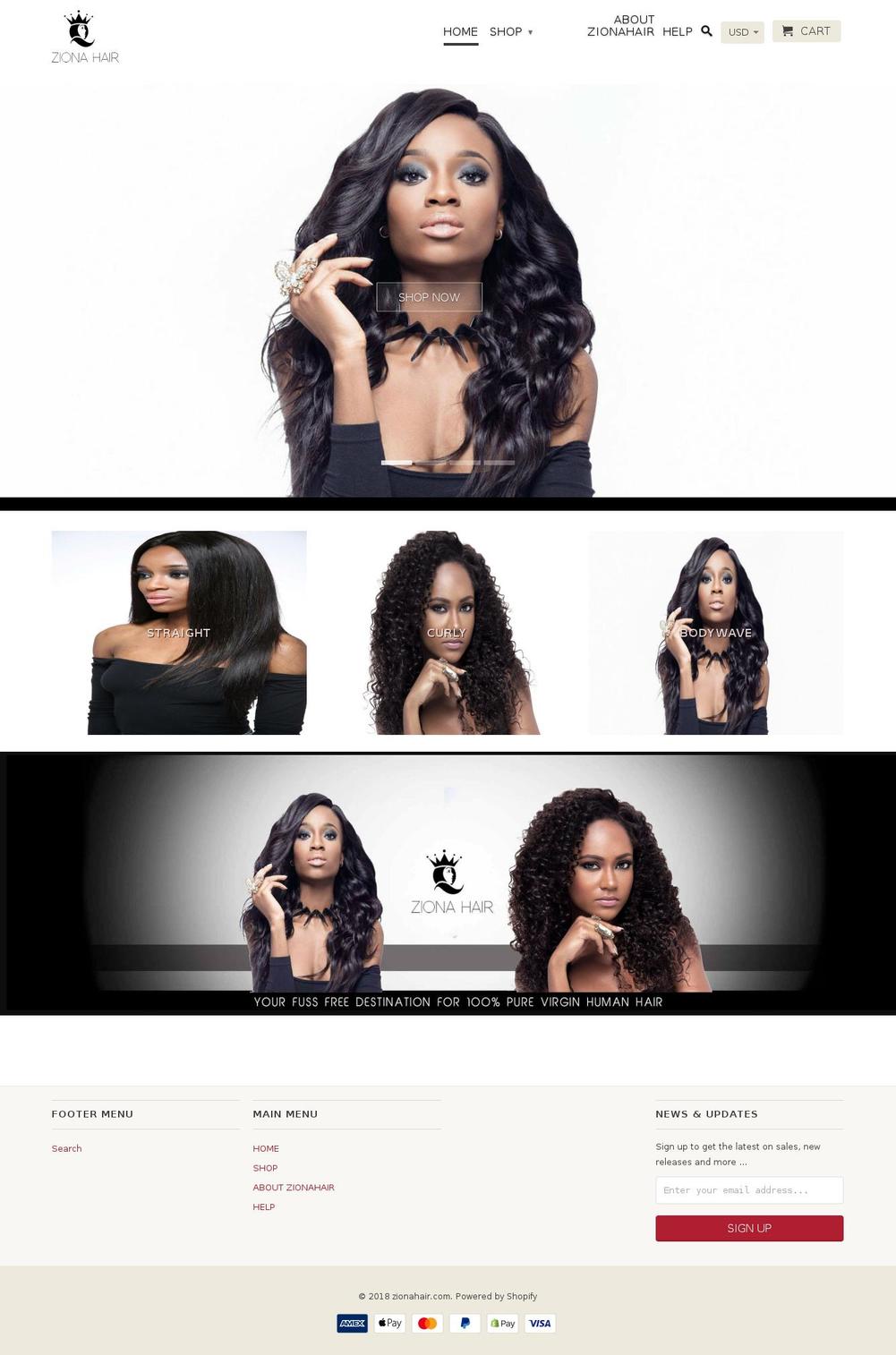 zionalondon.com — Shopify storefront screenshot